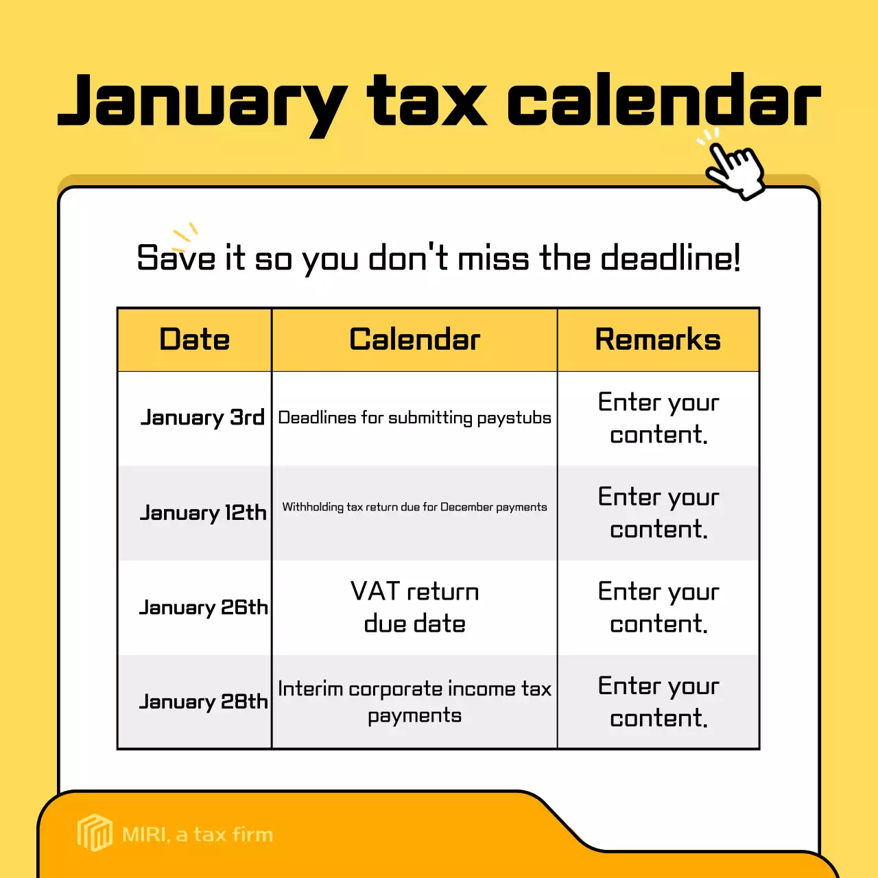 Carousel Instagram Promosi Pajak Modern Kuning