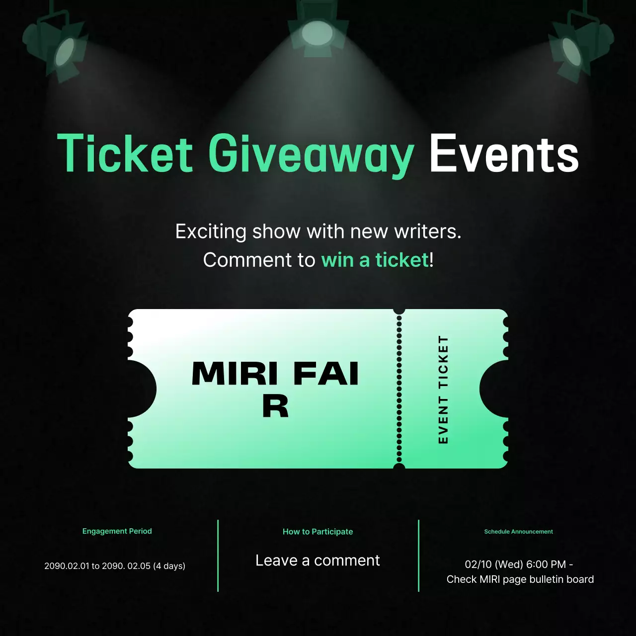 Bài đăng trên mạng xã hội quảng cáo vé hiện đại xanh