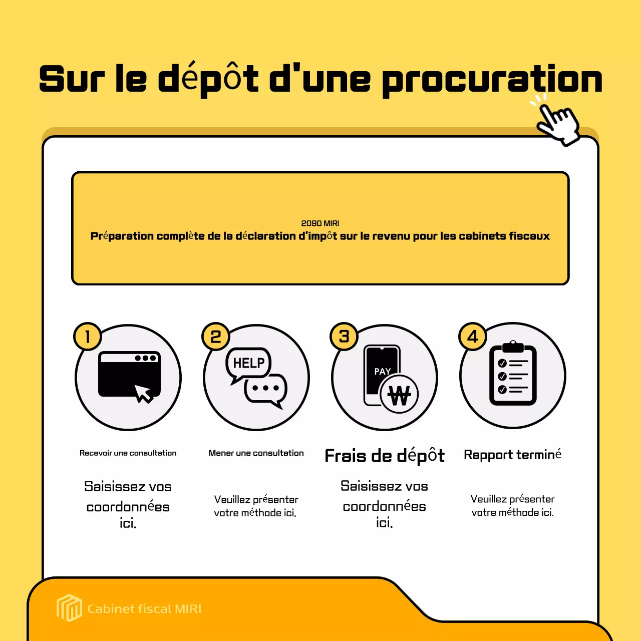 Publicité jaune moderne sur les taxes