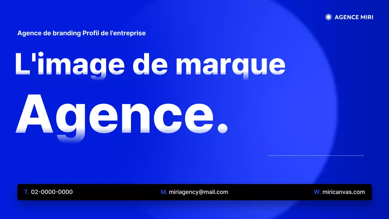 Description du profil de l'entreprise Blue Modern