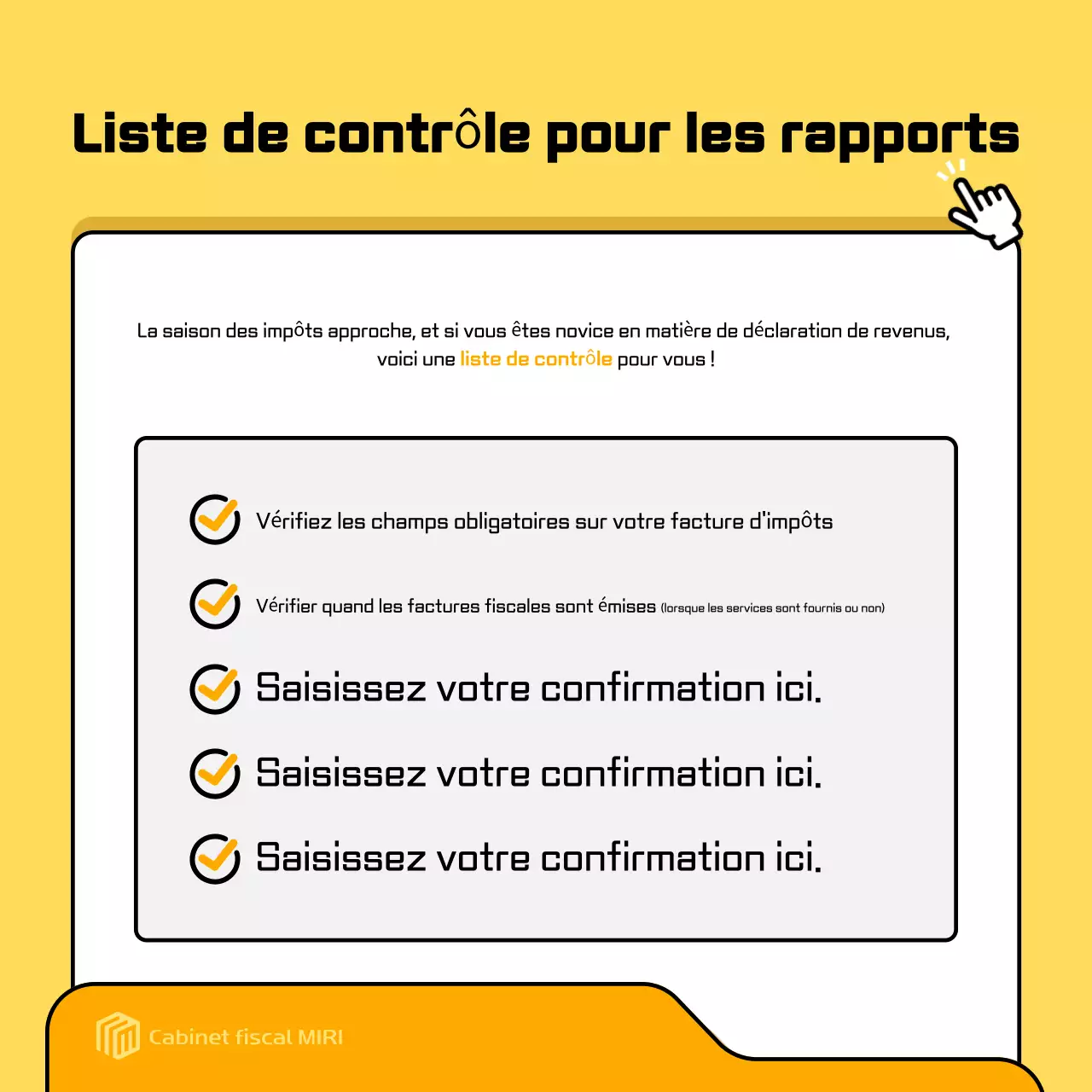 Publicité jaune moderne sur les taxes