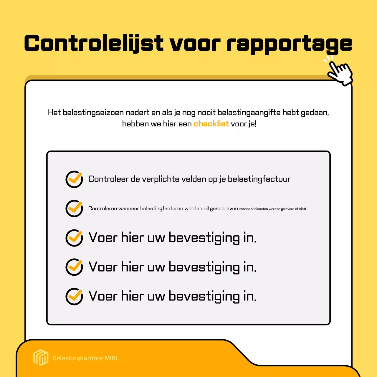 Gele moderne belastingadvertentie