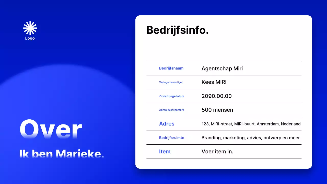 Blue Modern Beschrijving van het bedrijfsprofiel