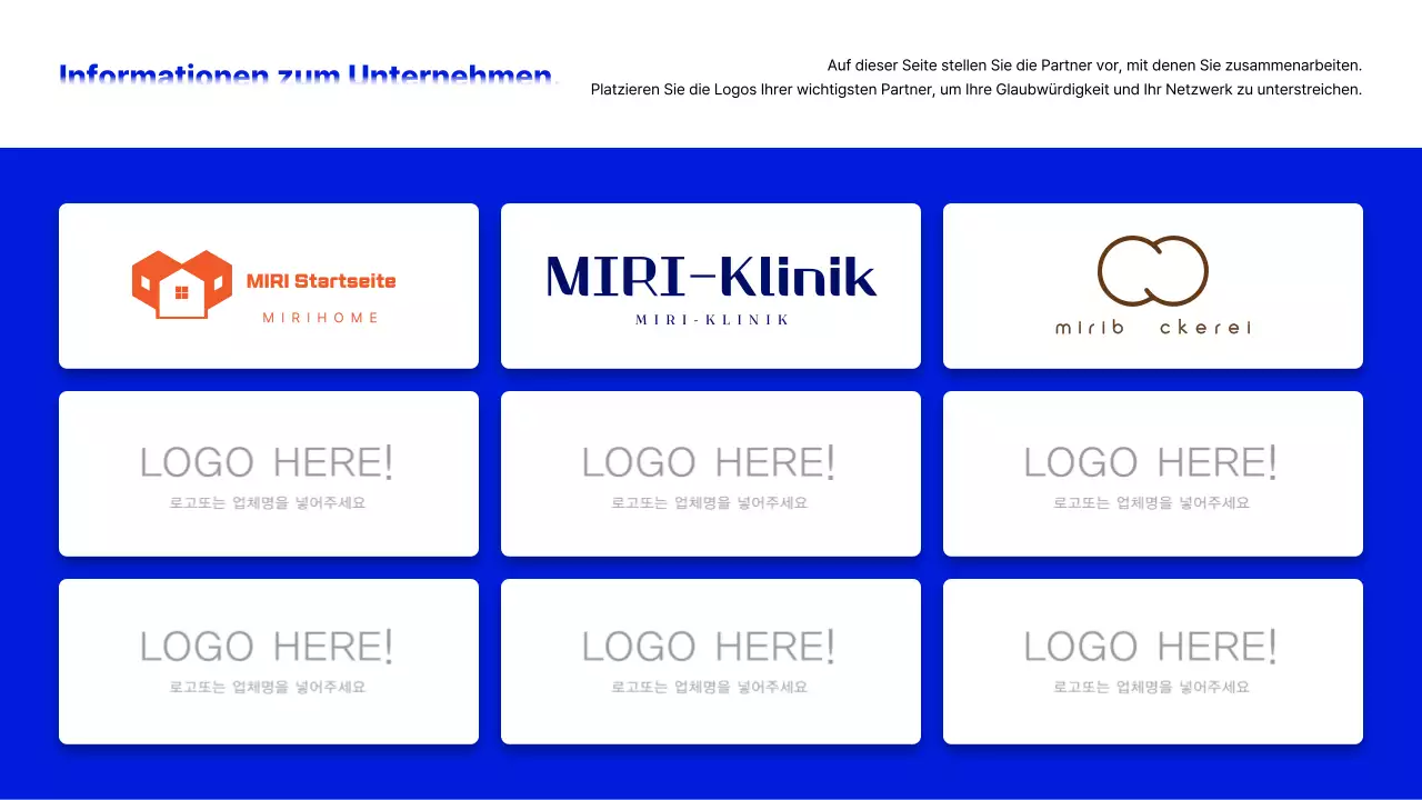 Blue Modern Unternehmensprofil Beschreibung