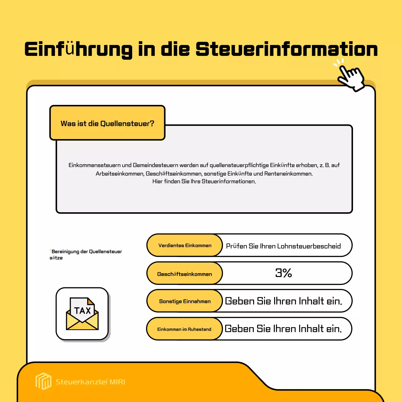 Gelbe moderne Steueranzeige