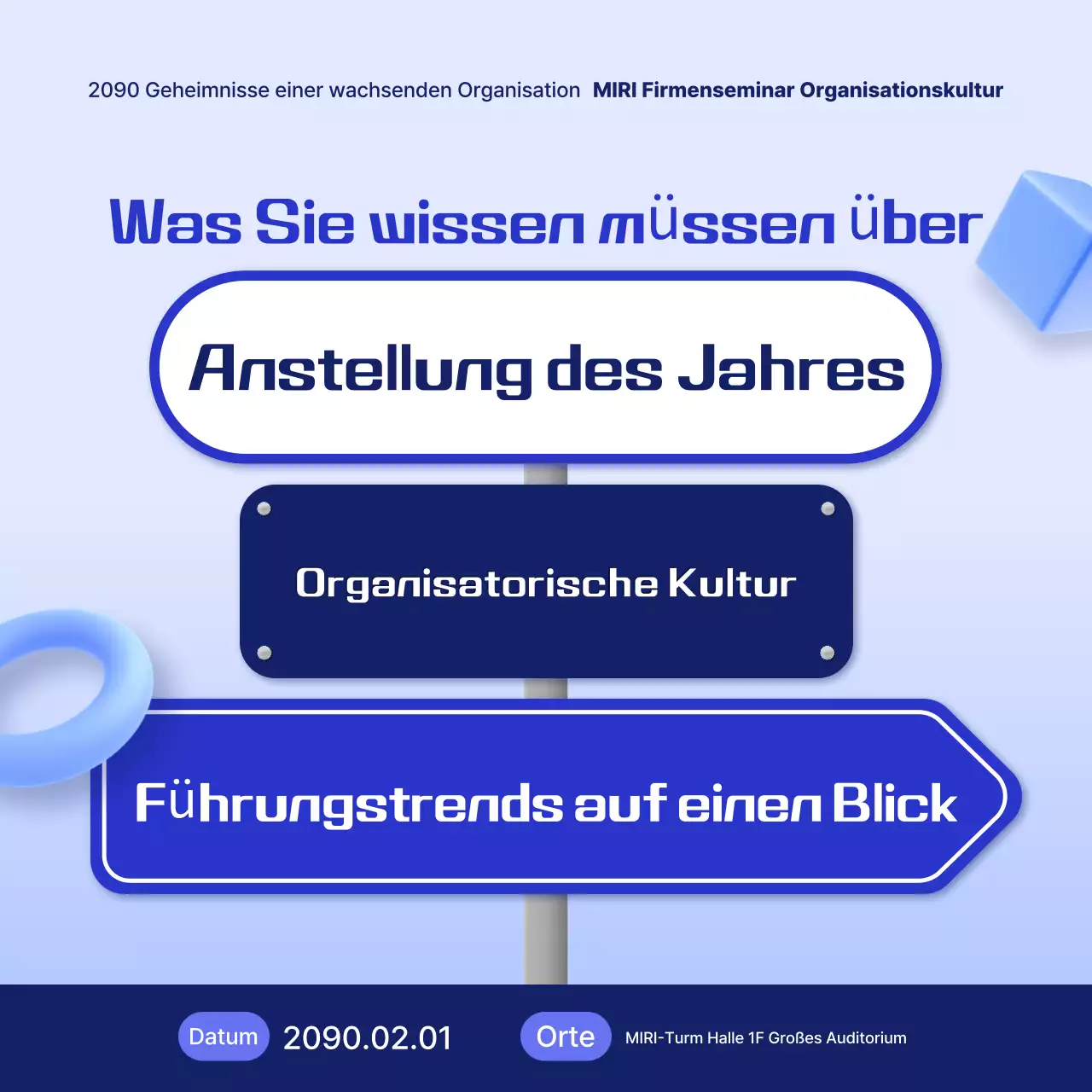 Hellblau Moderner Seminarleitfaden