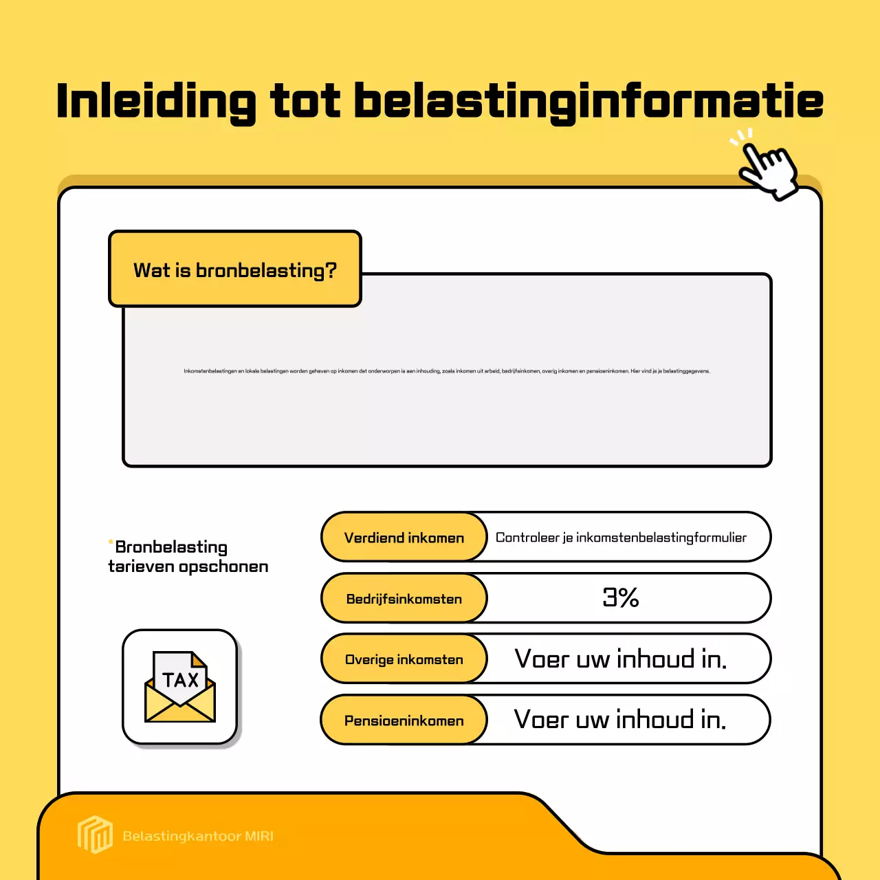 Gele moderne belastingadvertentie