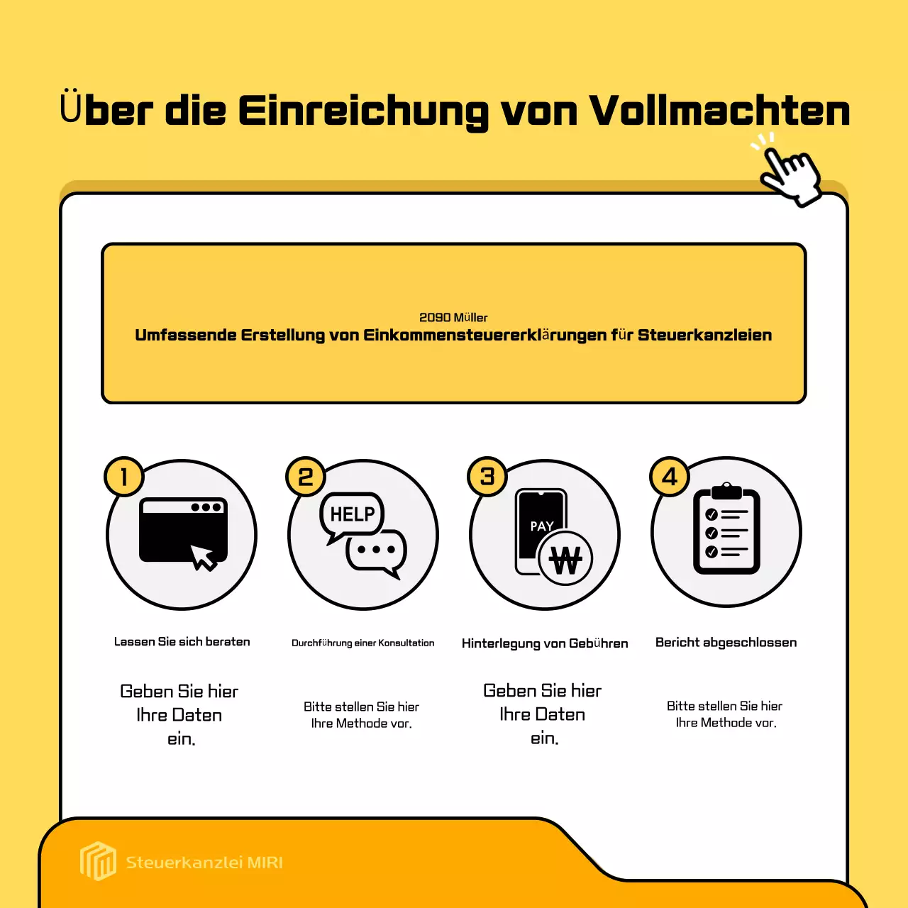 Gelbe moderne Steueranzeige