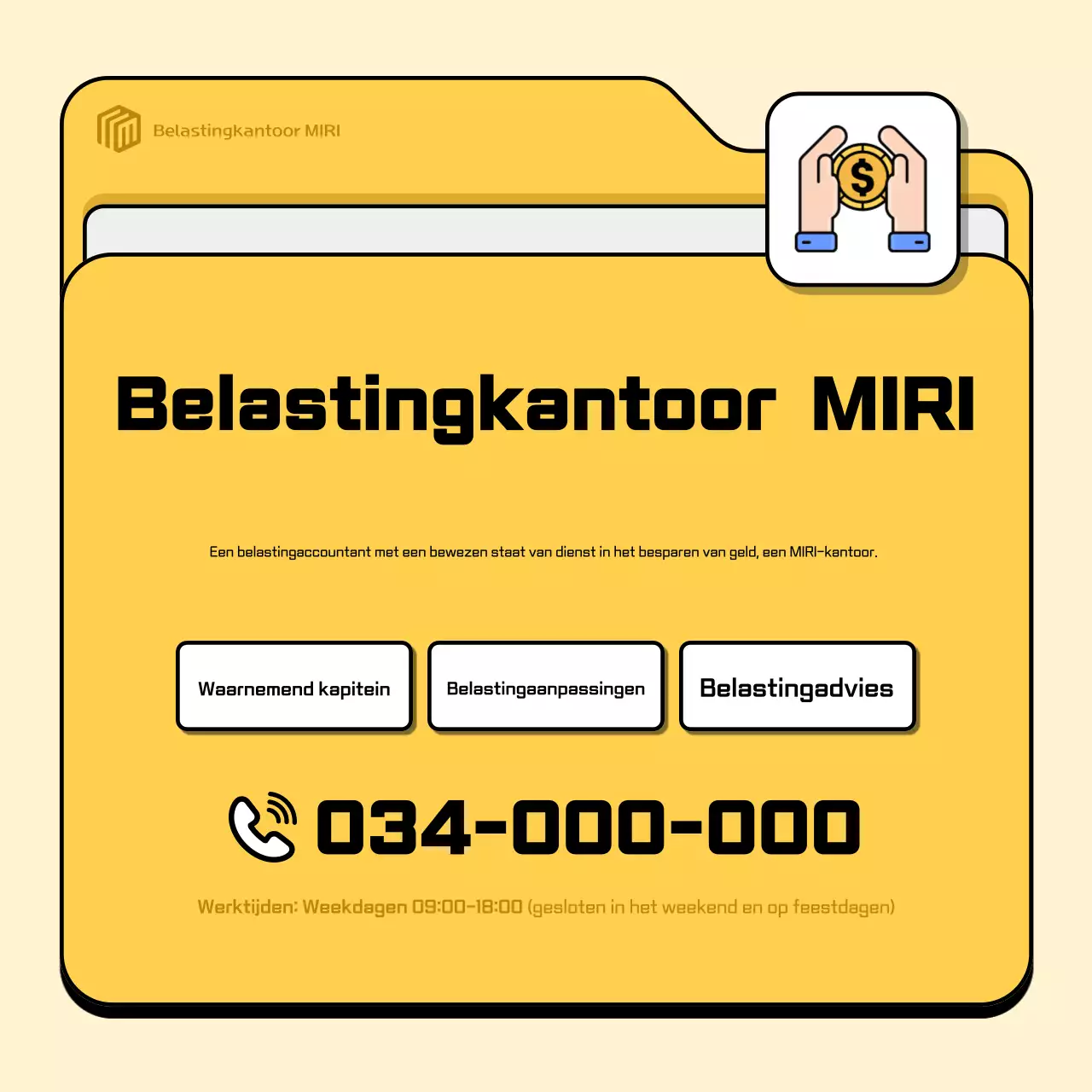 Gele moderne belastingadvertentie