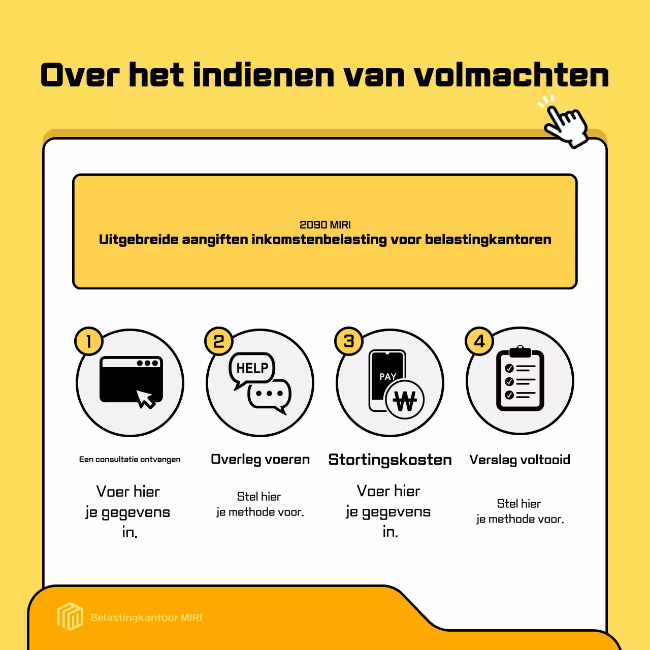 Gele moderne belastingadvertentie