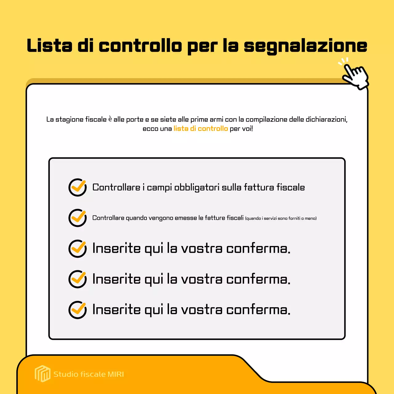 Annuncio fiscale giallo moderno