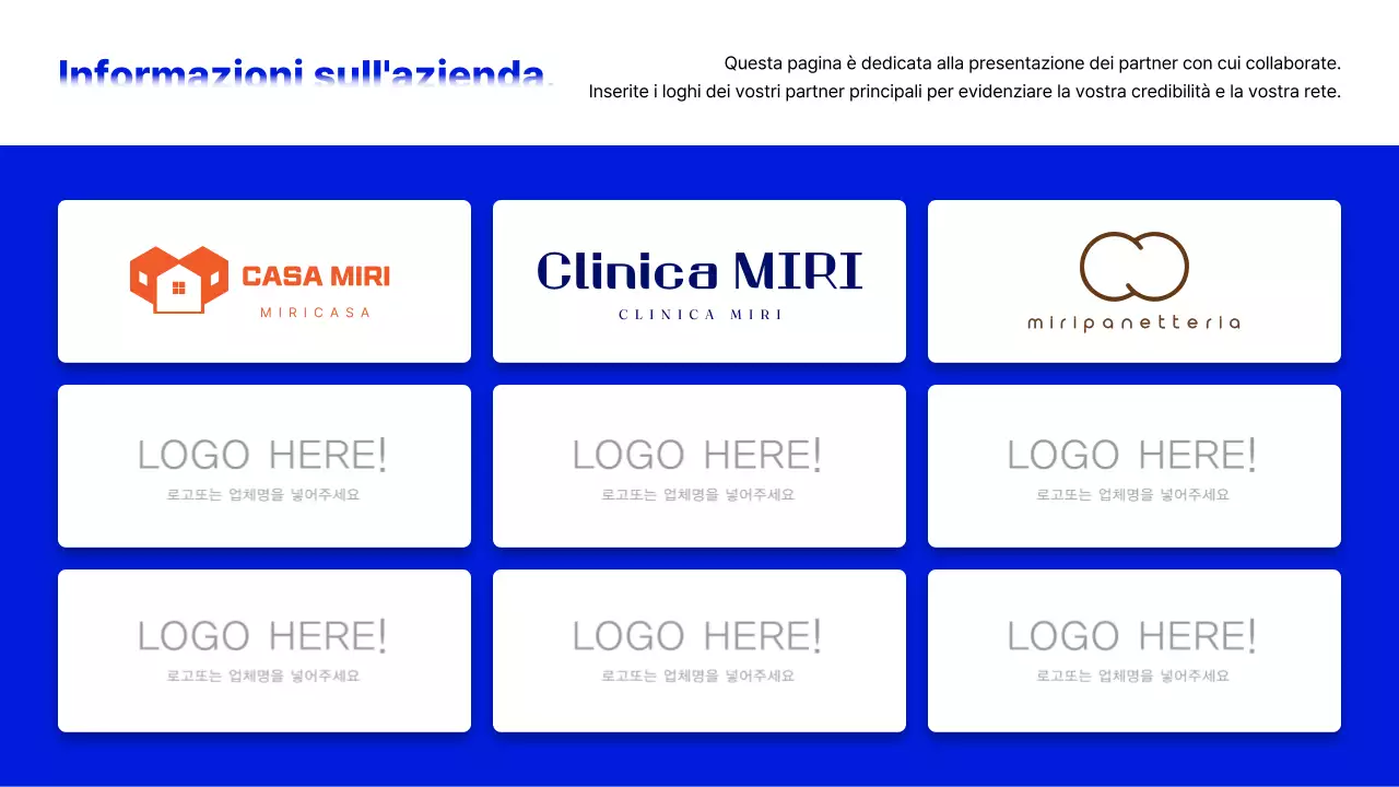 Descrizione del profilo aziendale di Blue Modern