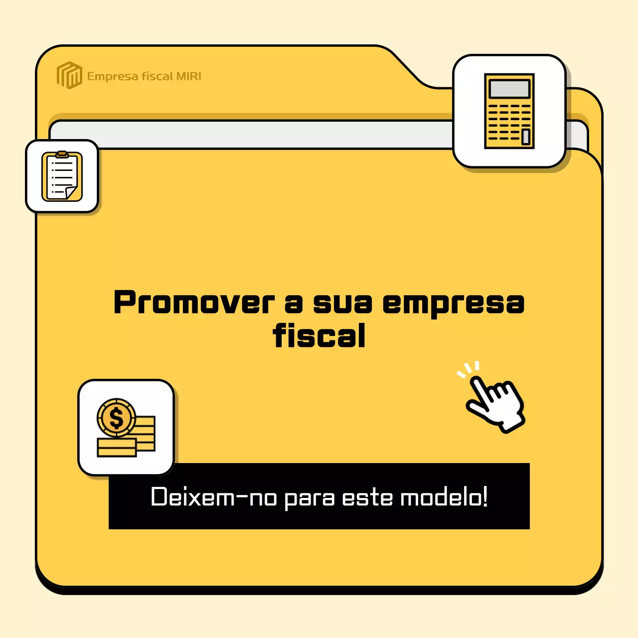 Anúncio fiscal moderno amarelo