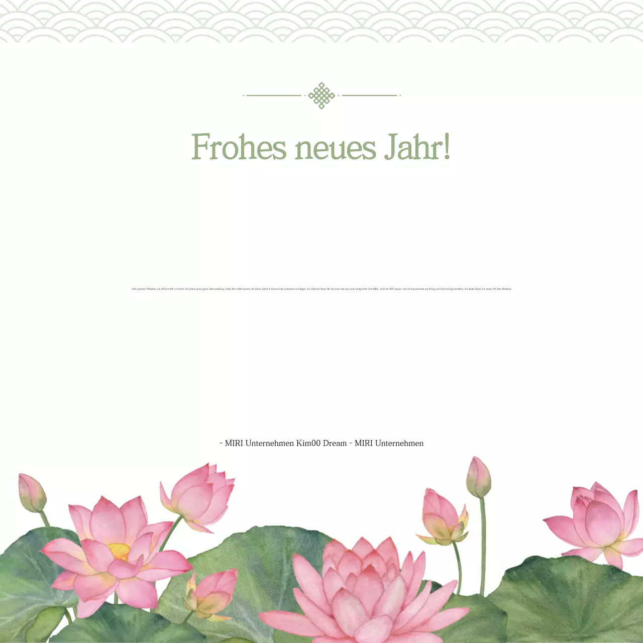 Neujahrsgrüße in rosa und traditionell