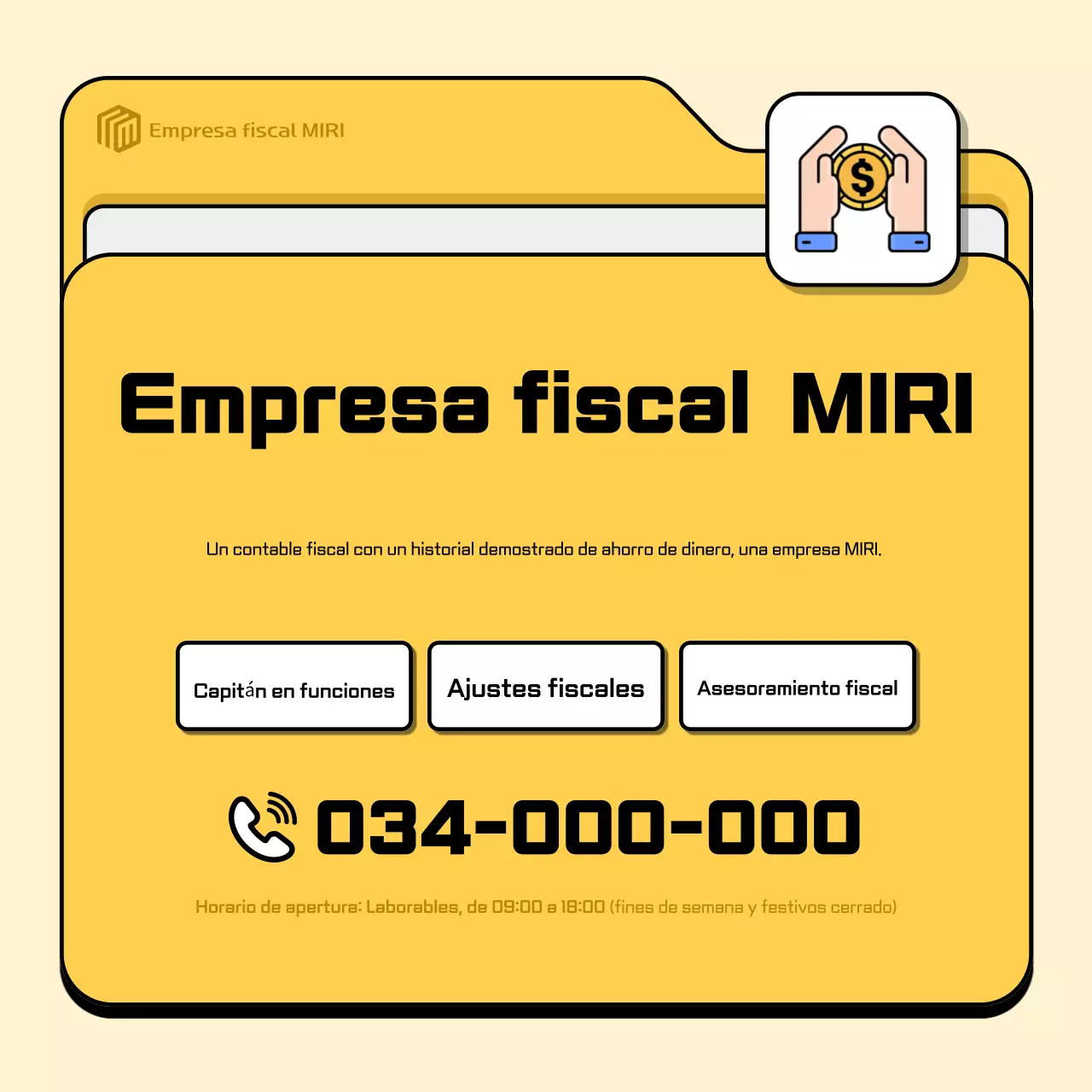 Anuncio amarillo de impuestos modernos