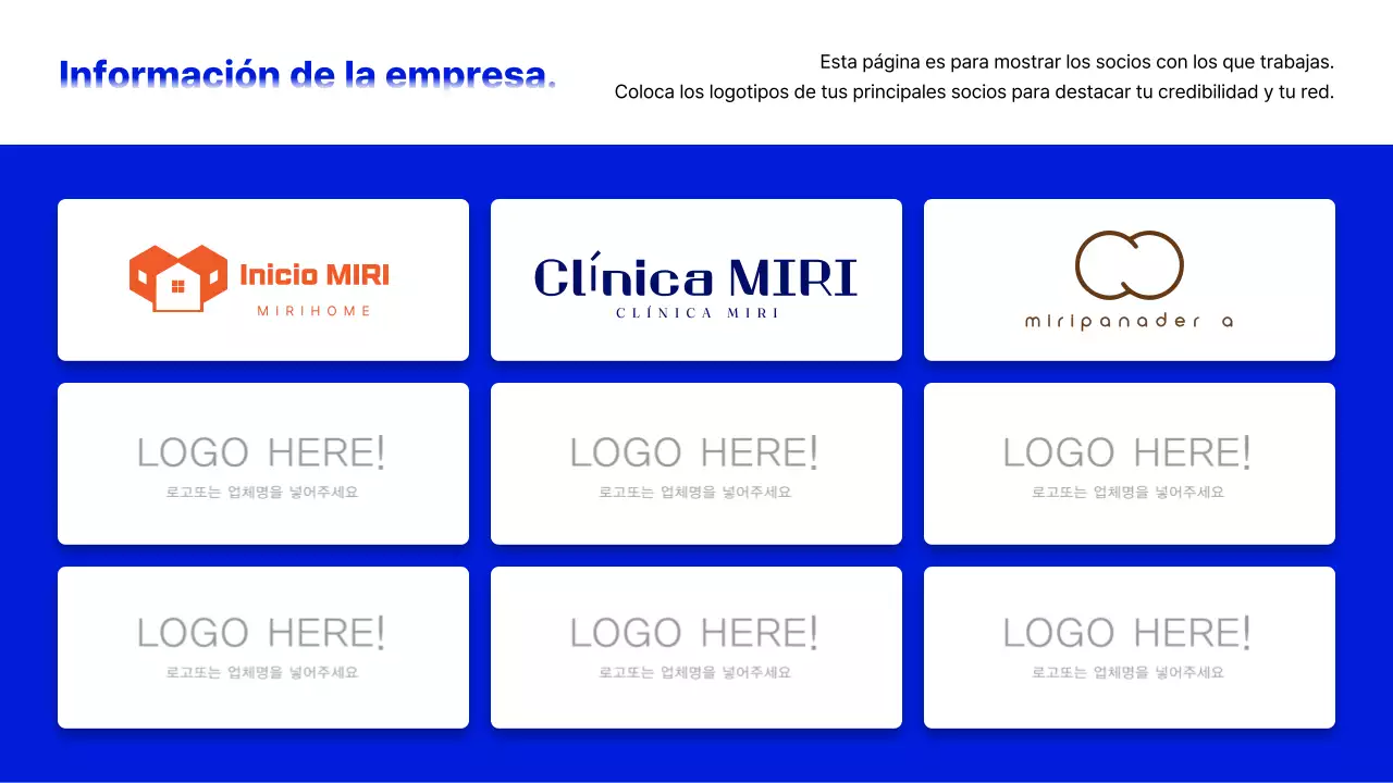Descripción del perfil de la empresa Blue Modern
