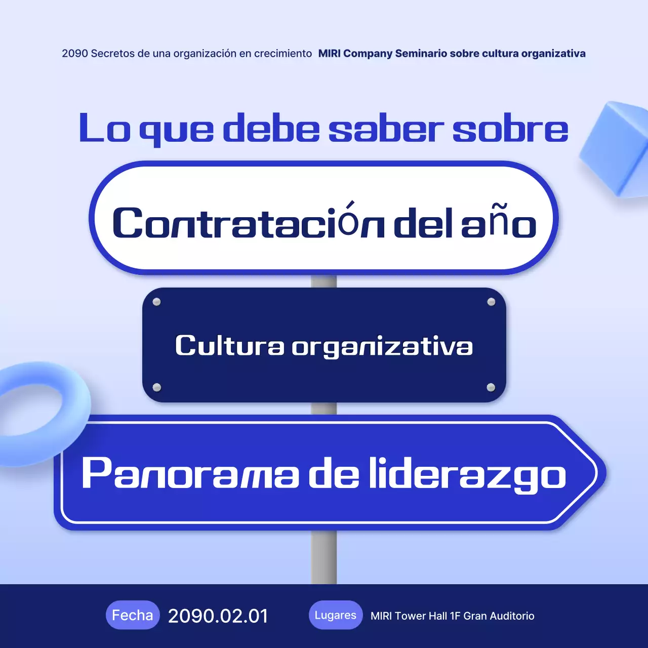 Guía de seminarios modernos azul claro
