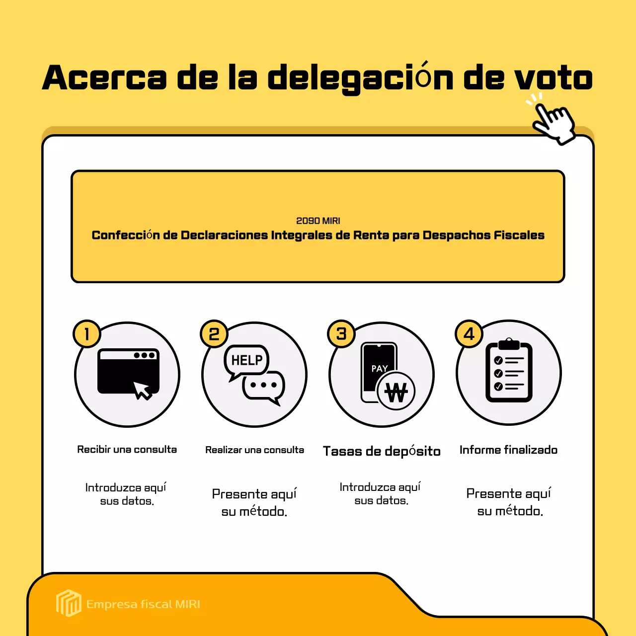 Anuncio amarillo de impuestos modernos