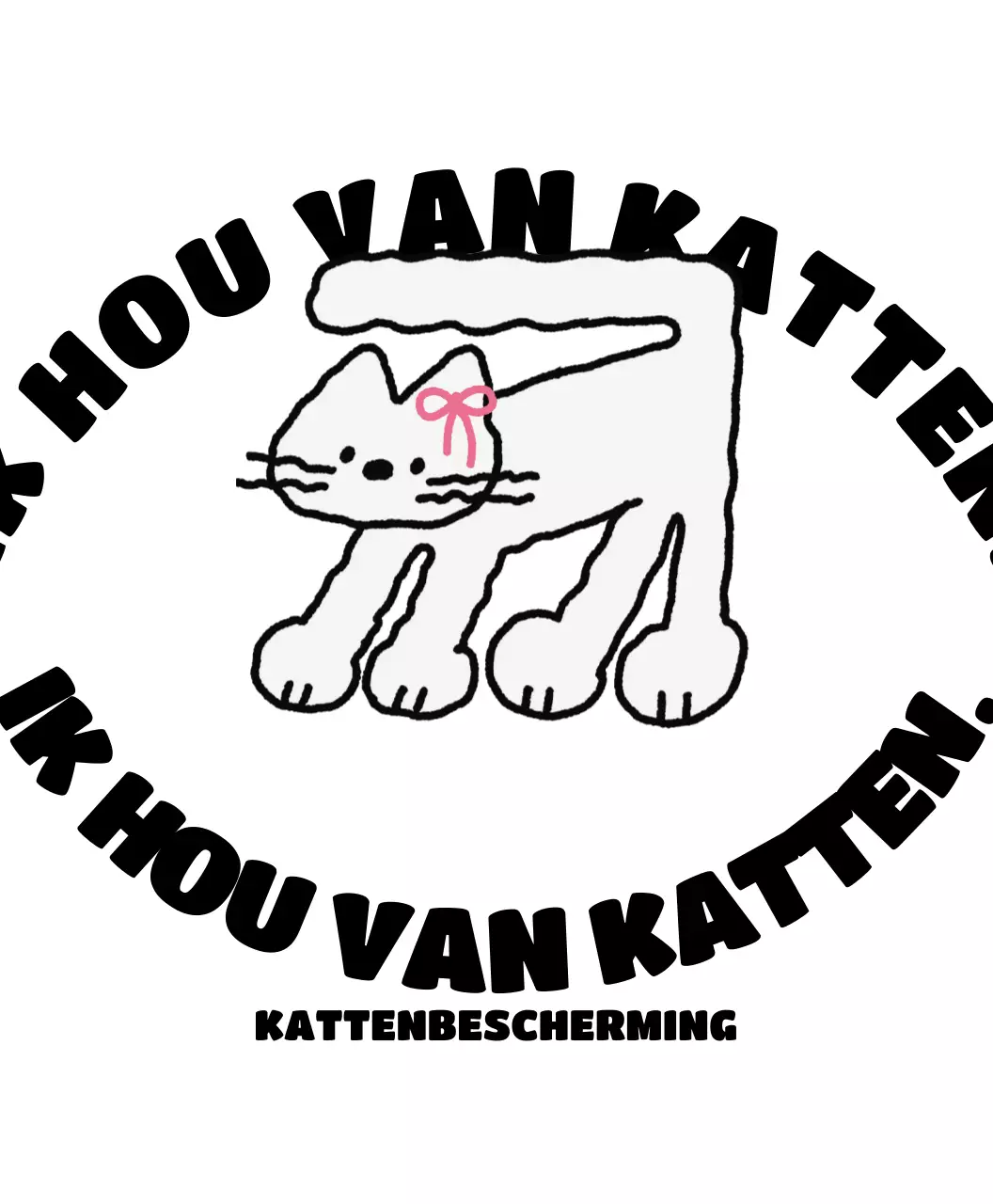 Zwarte eenvoudige dierenbeschermingscampagne