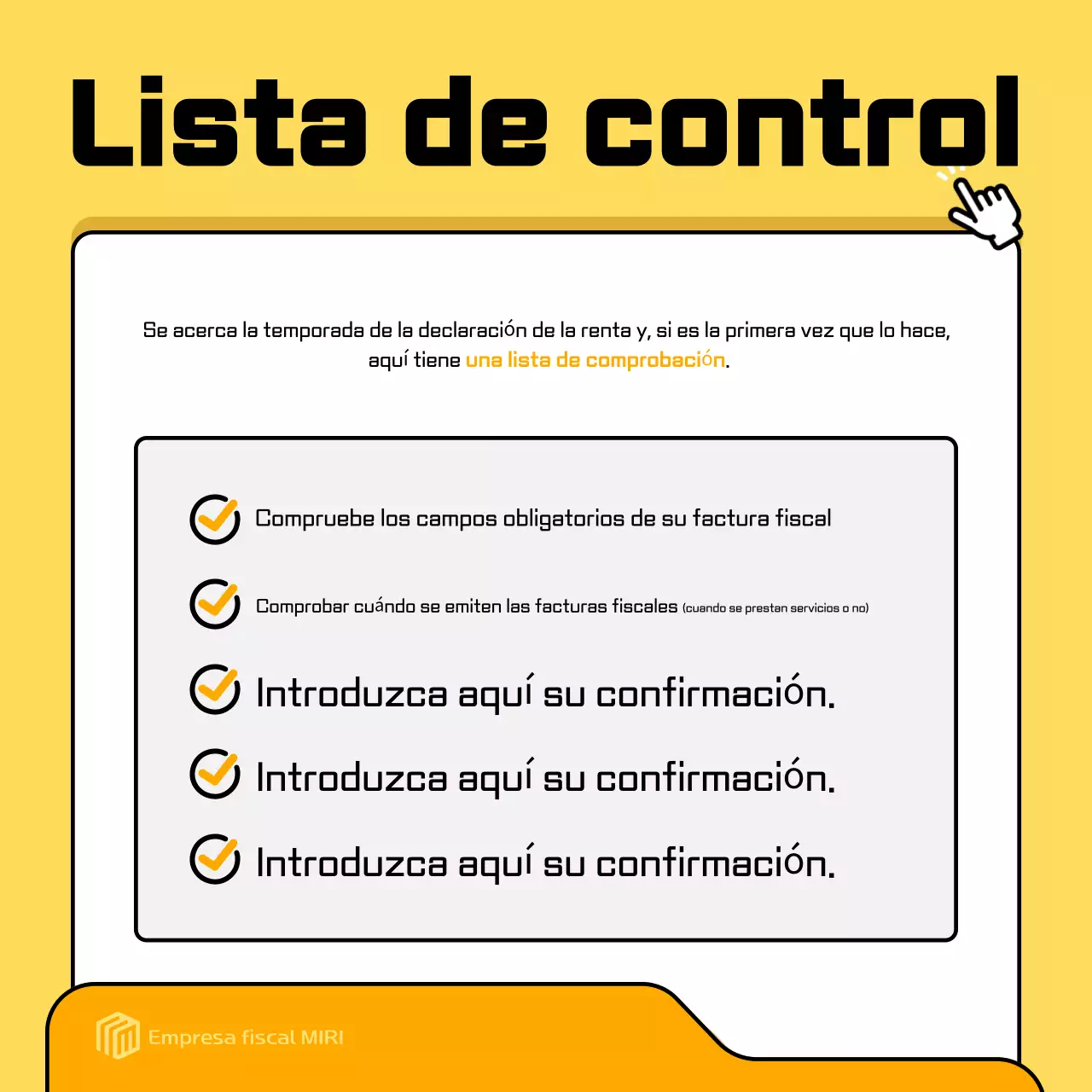 Anuncio amarillo de impuestos modernos