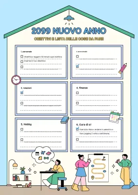 Carino il diario di pianificazione azzurro