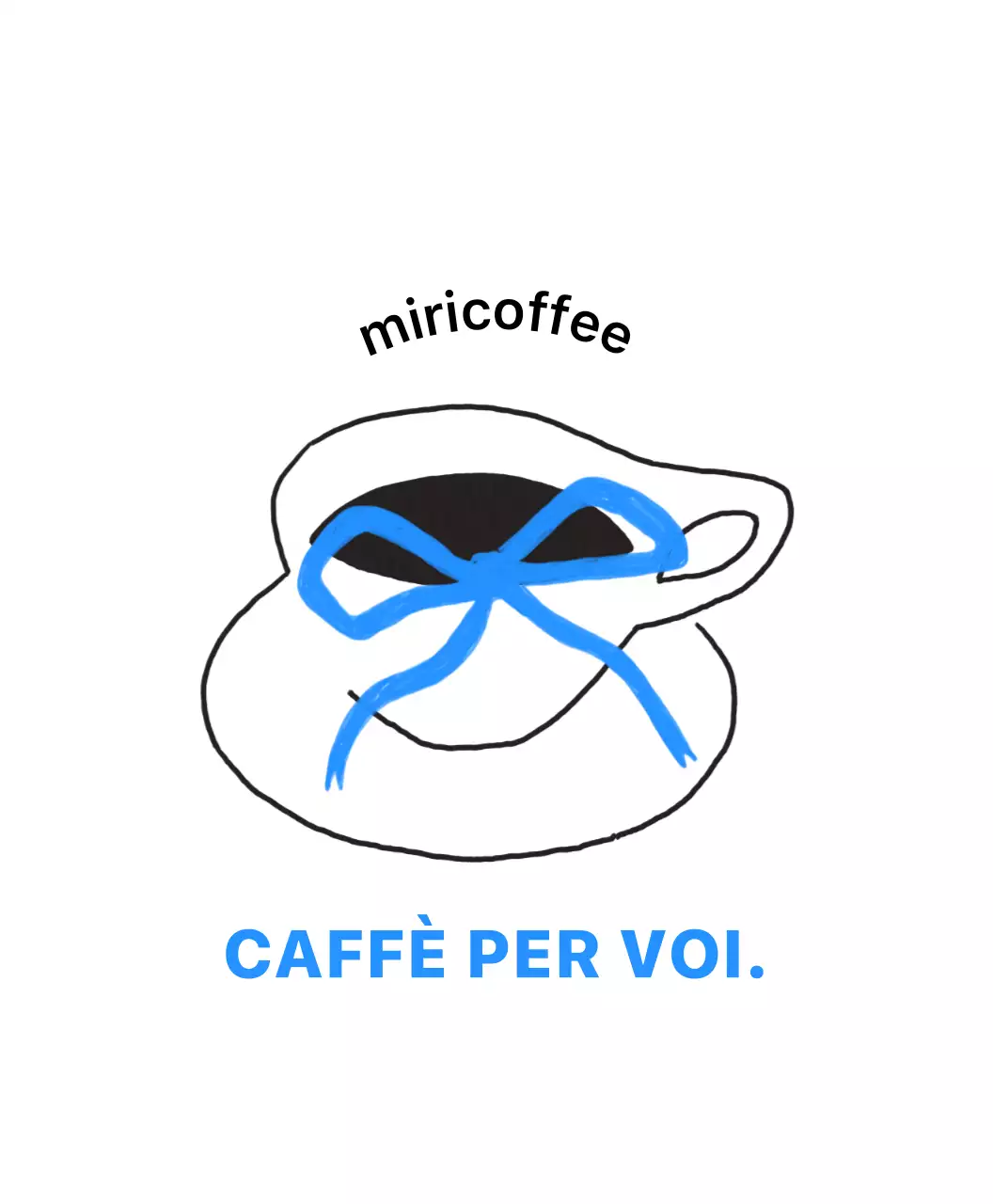 Pubblicità del caffè semplice blu