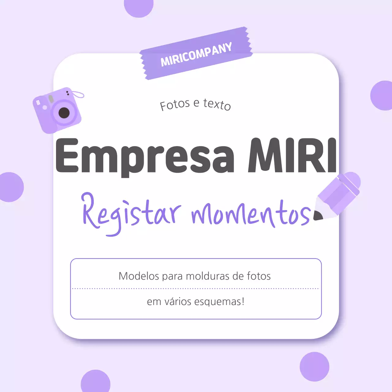 Promova a sua empresa num bonito esquema de cores lilás e branco