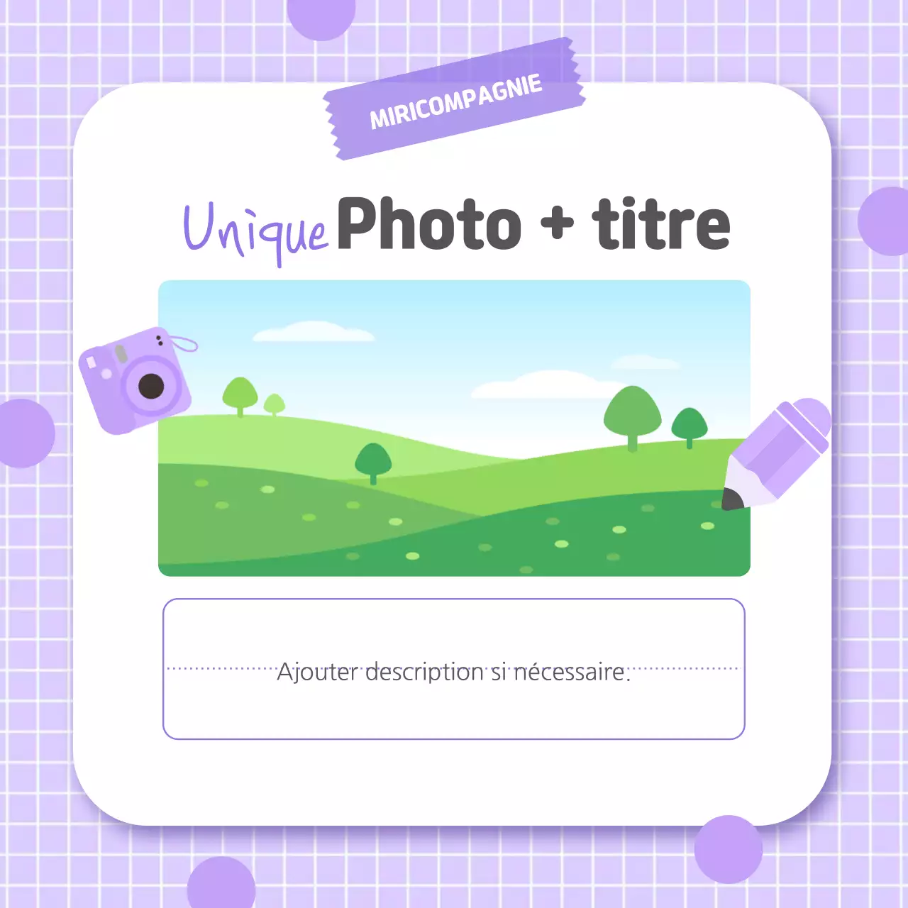 Faites la promotion de votre entreprise dans une jolie palette de couleurs mauve et blanche.