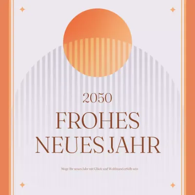 orange moderne Neujahrskarte