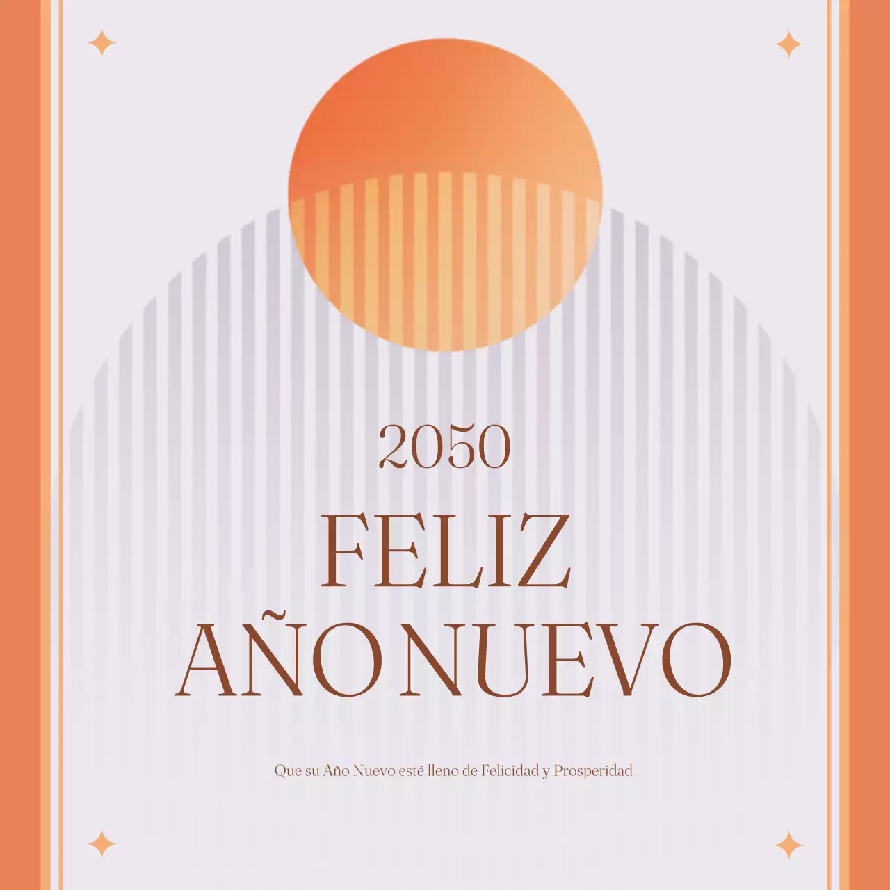 tarjeta de año nuevo naranja moderna
