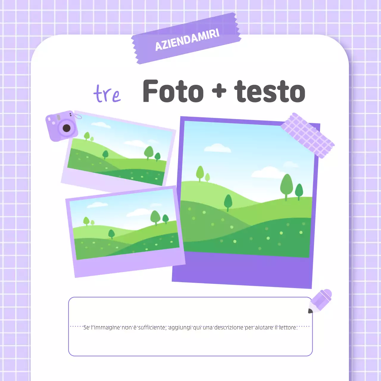 Promuovete la vostra azienda con una bella combinazione di colori bianco e malva.