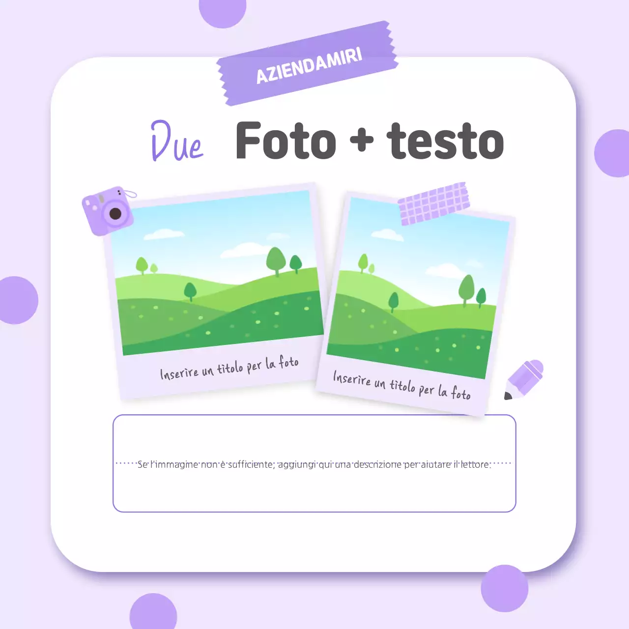 Promuovete la vostra azienda con una bella combinazione di colori bianco e malva.