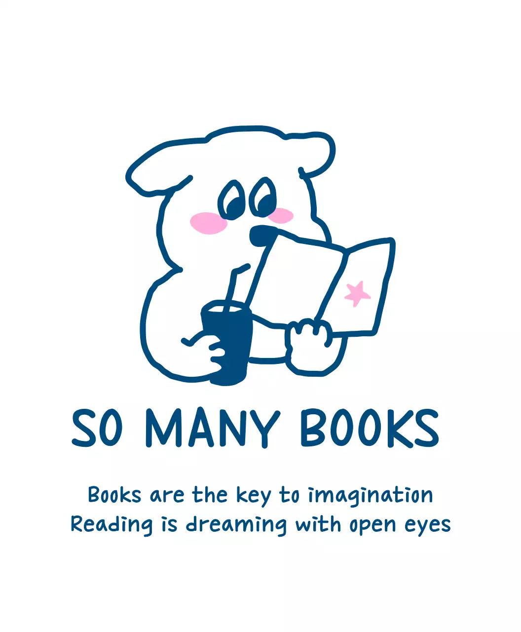 Ilustrasi membaca yang lucu