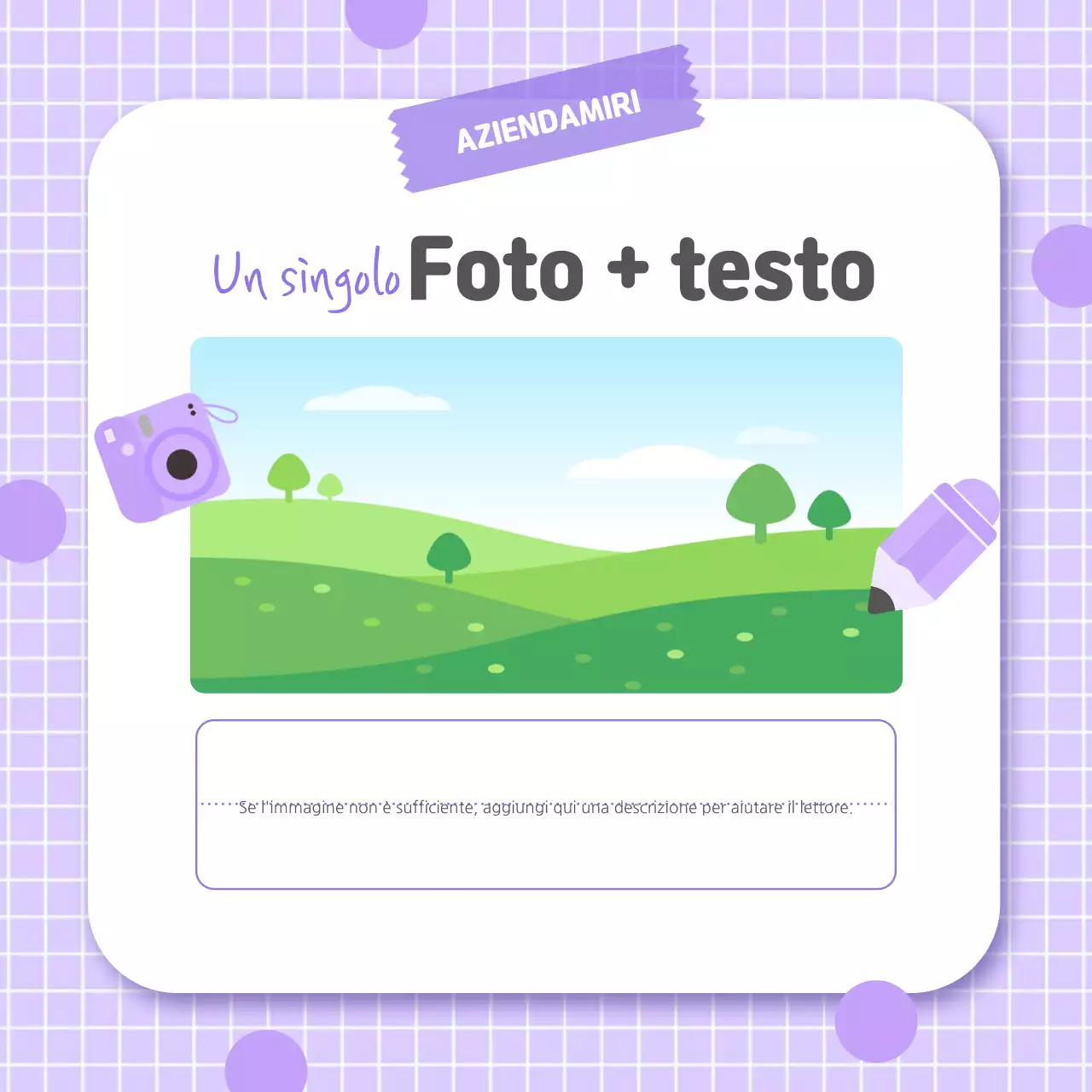 Promuovete la vostra azienda con una bella combinazione di colori bianco e malva.