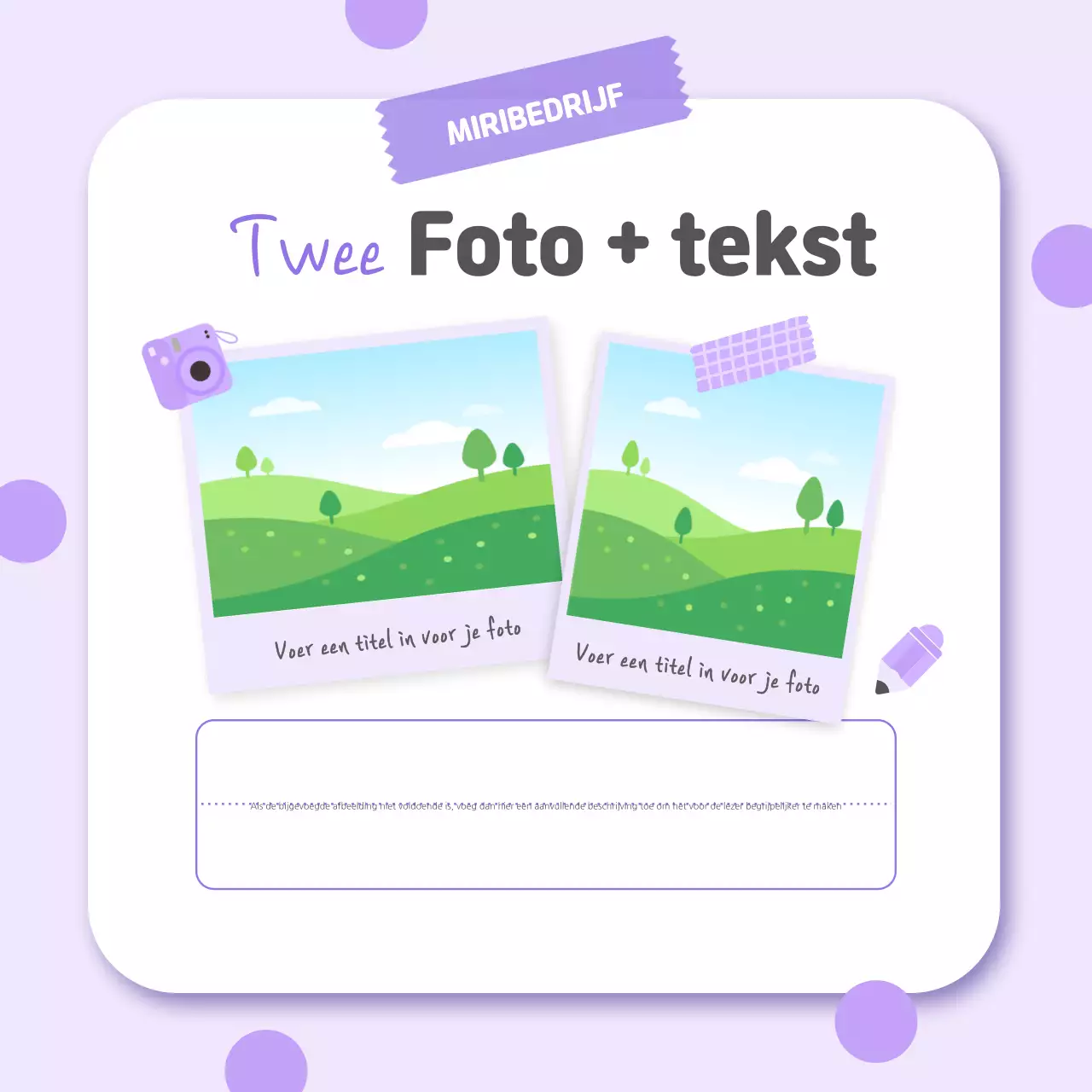 Promoot je bedrijf in een mooi mauve en wit kleurenschema