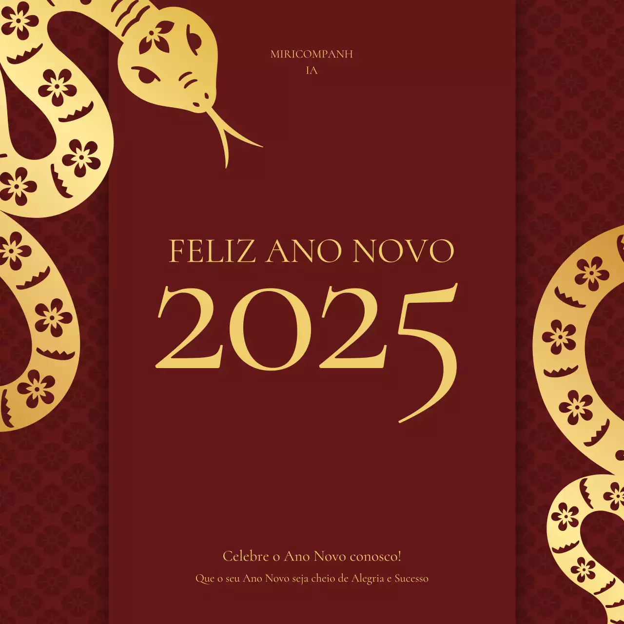 cartão de ano novo tradicional castanho
