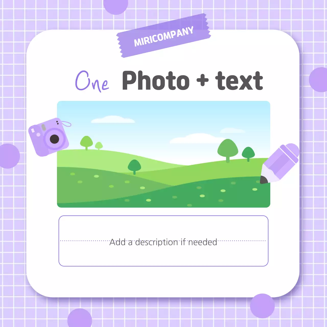 Promosi Foto Minimal Ungu di Instagram Carousel