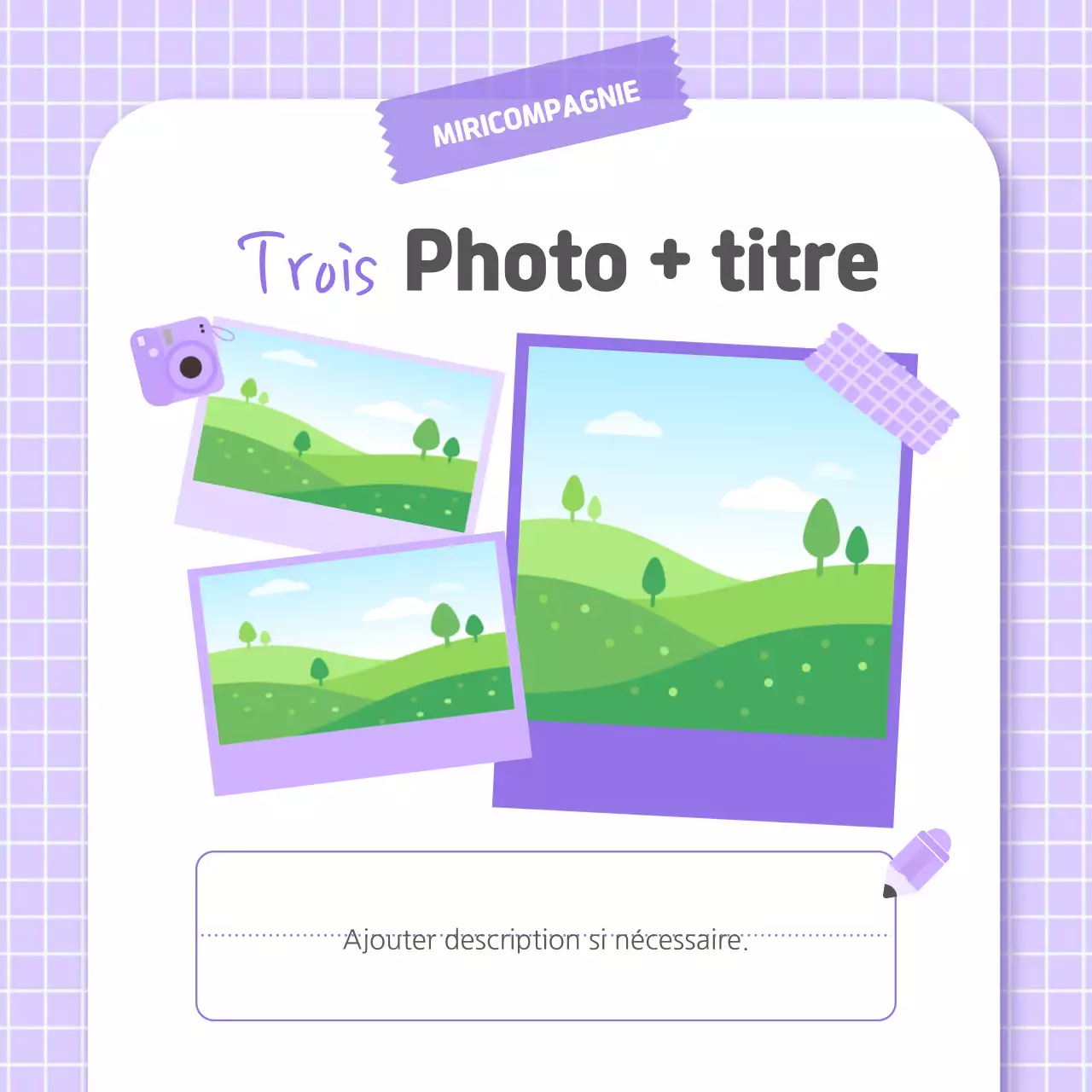 Faites la promotion de votre entreprise dans une jolie palette de couleurs mauve et blanche.