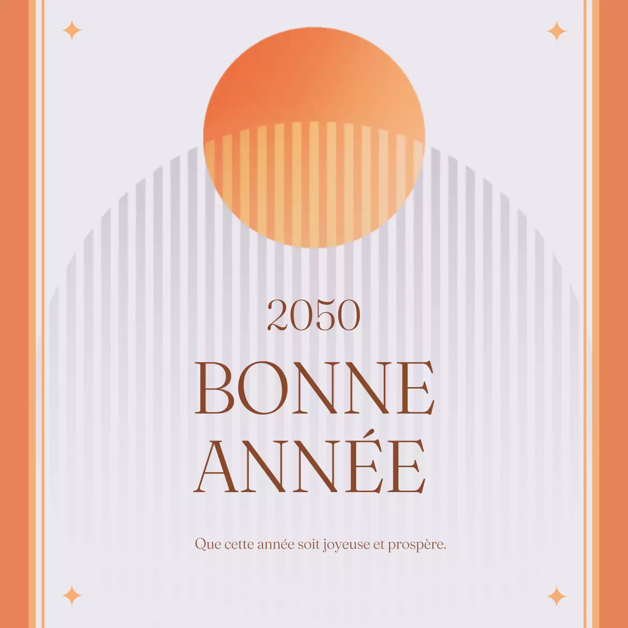 carte de voeux moderne orange