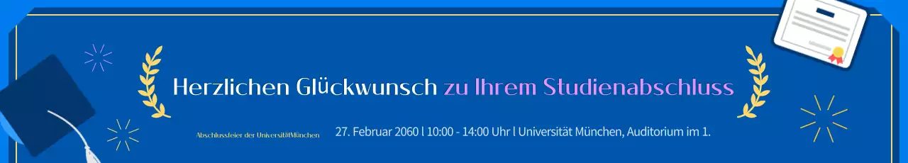 Förderung eines sauberen Schulabschlusses in Blau