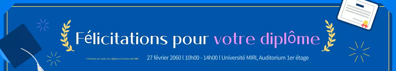 Promouvoir une remise de diplômes soignée en bleu