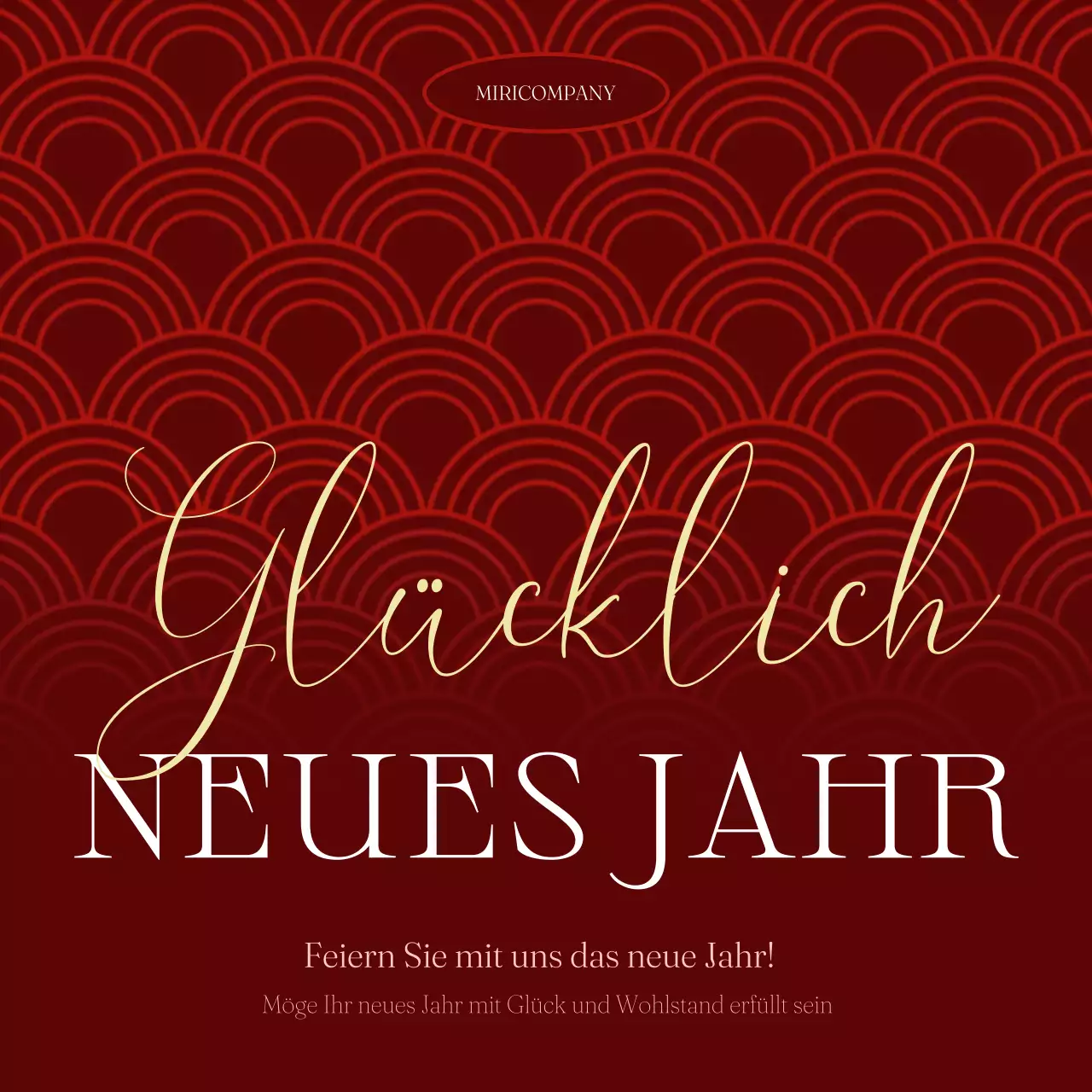 rote elegante Neujahrskarte Einladung