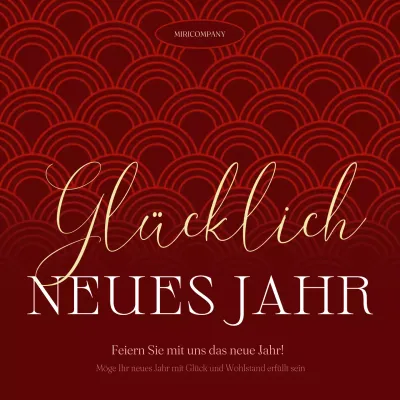 rote elegante Neujahrskarte Einladung