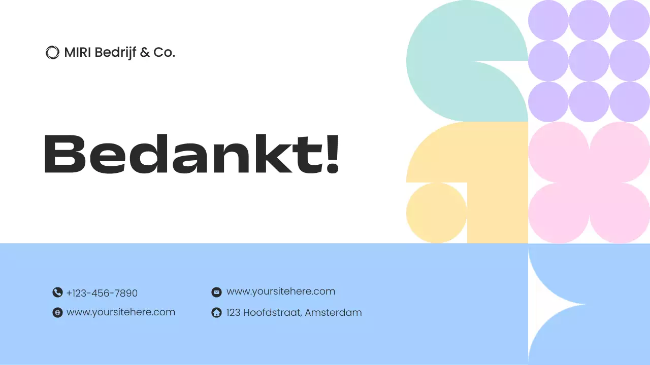 blauw modern ondernemingsplan