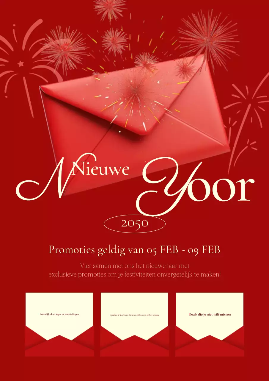 rode feestelijke nieuwjaarspromotie