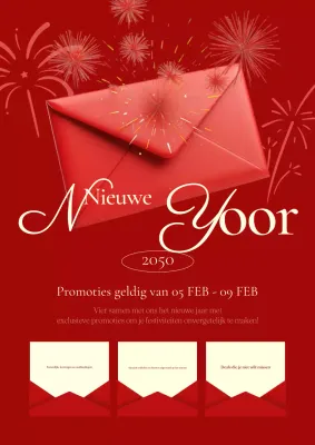 rode feestelijke nieuwjaarspromotie