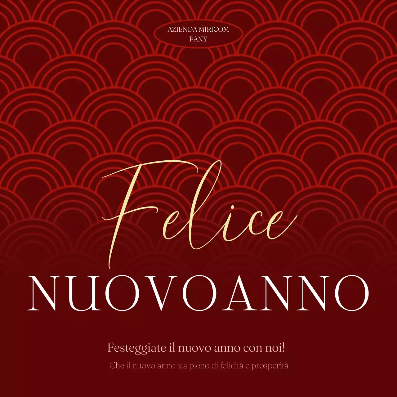 biglietto d'invito rosso elegante per il nuovo anno