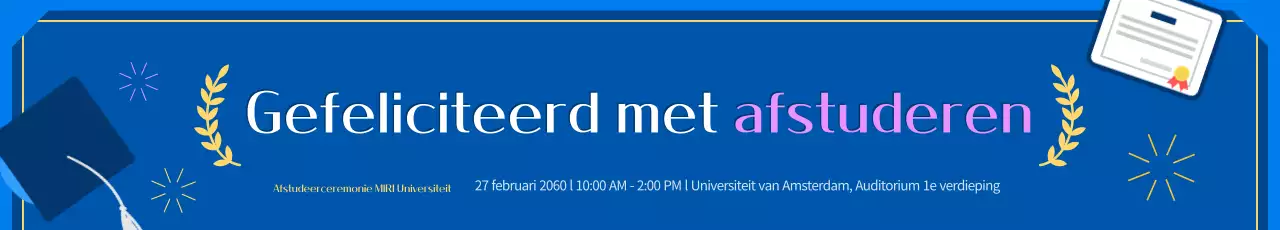 Promoot een nette diploma-uitreiking in het blauw