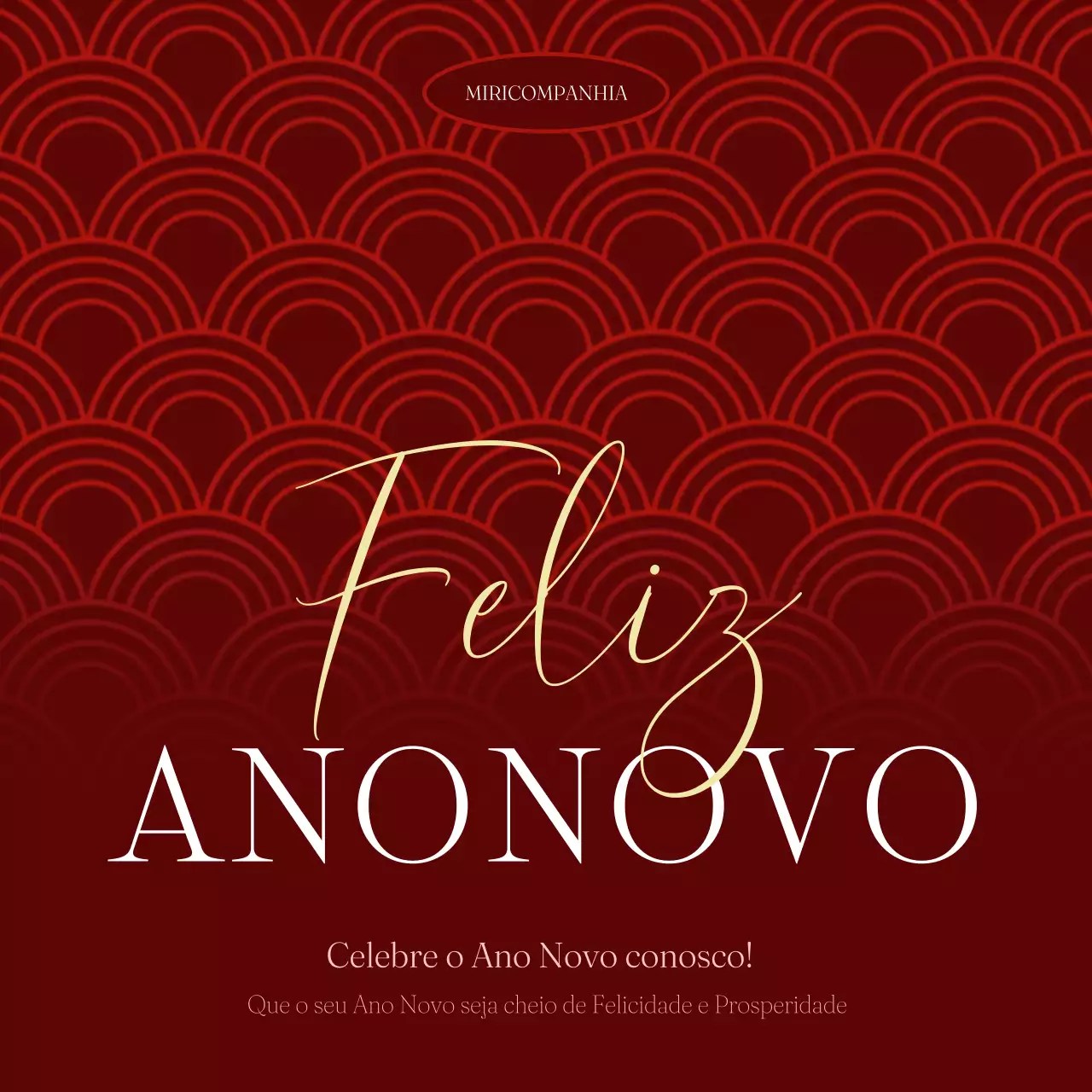 convite de cartão de ano novo vermelho elegante