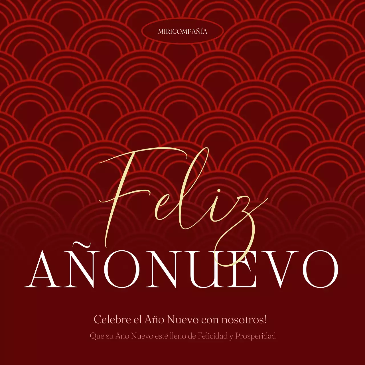 tarjeta de invitación de año nuevo elegante en rojo